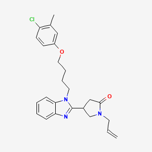 molecular formula C25H28ClN3O2 B2769084 4-[1-[4-(4-Chloro-3-methylphenoxy)butyl]benzimidazol-2-yl]-1-prop-2-enylpyrrolidin-2-one CAS No. 878693-44-8
