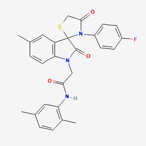 N-(2,5-dimethylphenyl)-2-(3'-(4-fluorophenyl)-5-methyl-2,4'-dioxospiro[indoline-3,2'-thiazolidin]-1-yl)acetamide
