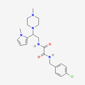 molecular formula C21H28ClN5O2 B2769090 N1-(4-chlorobenzyl)-N2-(2-(1-methyl-1H-pyrrol-2-yl)-2-(4-methylpiperazin-1-yl)ethyl)oxalamide CAS No. 1049379-33-0