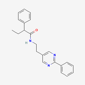 molecular formula C22H23N3O B2769092 2-phenyl-N-(2-(2-phenylpyrimidin-5-yl)ethyl)butanamide CAS No. 2034482-37-4