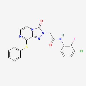 molecular formula C19H13ClFN5O2S B2769096 N-(3-chloro-2-fluorophenyl)-2-[3-oxo-8-(phenylsulfanyl)-2H,3H-[1,2,4]triazolo[4,3-a]pyrazin-2-yl]acetamide CAS No. 1251588-67-6