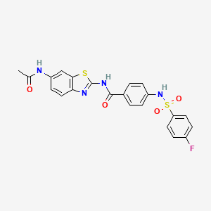 molecular formula C22H17FN4O4S2 B2769102 N-(6-acetamidobenzo[d]thiazol-2-yl)-4-(4-fluorophenylsulfonamido)benzamide CAS No. 886906-96-3