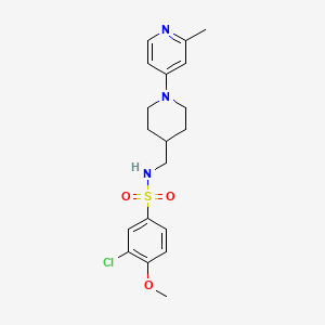 molecular formula C19H24ClN3O3S B2769117 3-chloro-4-methoxy-N-((1-(2-methylpyridin-4-yl)piperidin-4-yl)methyl)benzenesulfonamide CAS No. 2034468-38-5