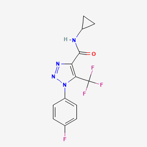 molecular formula C13H10F4N4O B2769142 N-cyclopropyl-1-(4-fluorophenyl)-5-(trifluoromethyl)-1H-1,2,3-triazole-4-carboxamide CAS No. 1281105-83-6