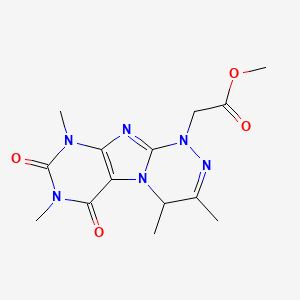molecular formula C14H18N6O4 B2769177 methyl 2-(3,4,7,9-tetramethyl-6,8-dioxo-4H-purino[8,7-c][1,2,4]triazin-1-yl)acetate CAS No. 898413-06-4
