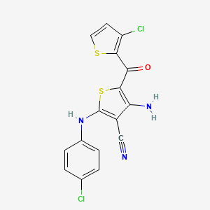 4-Amino-2-(4-chloroanilino)-5-[(3-chloro-2-thienyl)carbonyl]-3-thiophenecarbonitrile