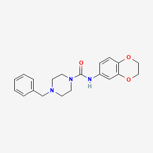 4-benzyl-N-(2,3-dihydro-1,4-benzodioxin-6-yl)piperazine-1-carboxamide