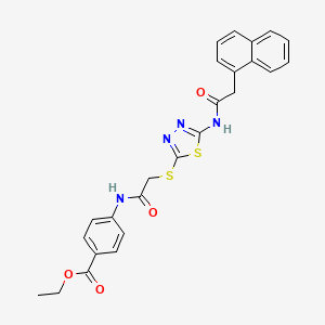 Ethyl 4-(2-((5-(2-(naphthalen-1-yl)acetamido)-1,3,4-thiadiazol-2-yl)thio)acetamido)benzoate