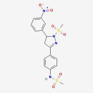 N-[4-[2-methylsulfonyl-3-(3-nitrophenyl)-3,4-dihydropyrazol-5-yl]phenyl]methanesulfonamide
