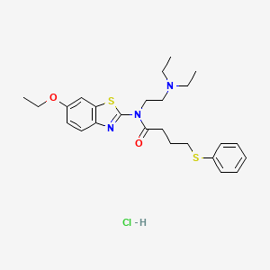 N-(2-(diethylamino)ethyl)-N-(6-ethoxybenzo[d]thiazol-2-yl)-4-(phenylthio)butanamide hydrochloride