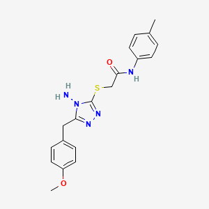 2-[[4-amino-5-[(4-methoxyphenyl)methyl]-1,2,4-triazol-3-yl]sulfanyl]-N-(4-methylphenyl)acetamide