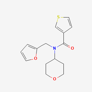 molecular formula C15H17NO3S B2769198 N-(furan-2-ylmethyl)-N-(tetrahydro-2H-pyran-4-yl)thiophene-3-carboxamide CAS No. 1448136-34-2