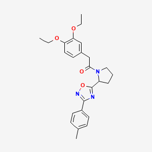 5-{1-[(3,4-Diethoxyphenyl)acetyl]pyrrolidin-2-yl}-3-(4-methylphenyl)-1,2,4-oxadiazole