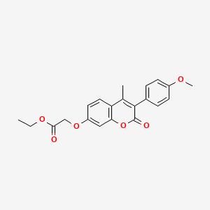 molecular formula C21H20O6 B2769201 ethyl 2-{[3-(4-methoxyphenyl)-4-methyl-2-oxo-2H-chromen-7-yl]oxy}acetate CAS No. 869080-41-1