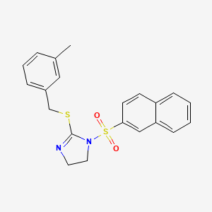 2-[(3-Methylphenyl)methylsulfanyl]-1-naphthalen-2-ylsulfonyl-4,5-dihydroimidazole