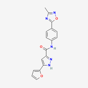 3-(furan-2-yl)-N-(4-(3-methyl-1,2,4-oxadiazol-5-yl)phenyl)-1H-pyrazole-5-carboxamide