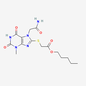 Pentyl 2-[7-(2-amino-2-oxoethyl)-3-methyl-2,6-dioxopurin-8-yl]sulfanylacetate