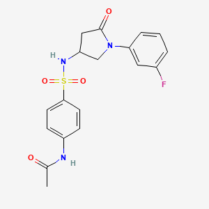 N-(4-(N-(1-(3-fluorophenyl)-5-oxopyrrolidin-3-yl)sulfamoyl)phenyl)acetamide