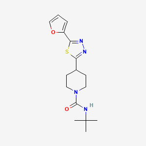 molecular formula C16H22N4O2S B2769227 N-(tert-butyl)-4-(5-(furan-2-yl)-1,3,4-thiadiazol-2-yl)piperidine-1-carboxamide CAS No. 1105247-67-3