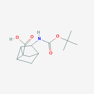 molecular formula C13H19NO4 B2769229 3-[(2-Methylpropan-2-yl)oxycarbonylamino]tricyclo[2.2.1.02,6]heptane-1-carboxylic acid CAS No. 2503203-99-2