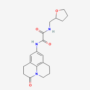 molecular formula C19H23N3O4 B2769232 N'-{2-oxo-1-azatricyclo[7.3.1.0^{5,13}]trideca-5,7,9(13)-trien-7-yl}-N-[(oxolan-2-yl)methyl]ethanediamide CAS No. 898423-01-3