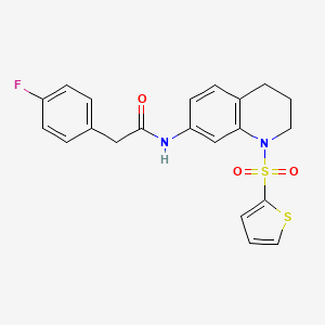 2-(4-fluorophenyl)-N-(1-(thiophen-2-ylsulfonyl)-1,2,3,4-tetrahydroquinolin-7-yl)acetamide