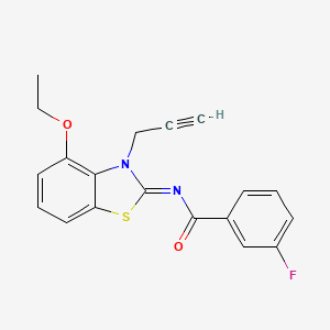 N-(4-ethoxy-3-prop-2-ynyl-1,3-benzothiazol-2-ylidene)-3-fluorobenzamide