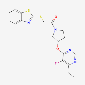 2-(Benzo[d]thiazol-2-ylthio)-1-(3-((6-ethyl-5-fluoropyrimidin-4-yl)oxy)pyrrolidin-1-yl)ethanone