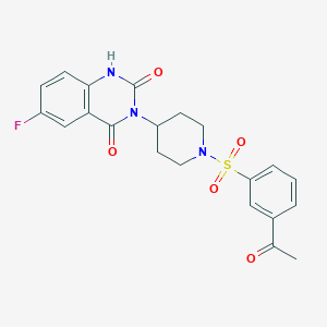 3-(1-((3-acetylphenyl)sulfonyl)piperidin-4-yl)-6-fluoroquinazoline-2,4(1H,3H)-dione