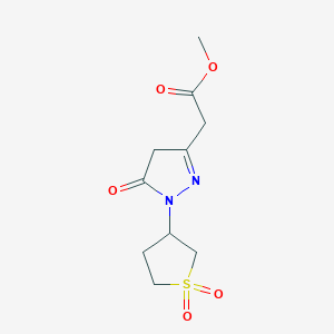 molecular formula C10H14N2O5S B2769272 Methyl 2-[1-(1,1-dioxothiolan-3-yl)-5-oxo-4H-pyrazol-3-yl]acetate CAS No. 400083-93-4
