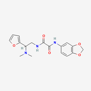 molecular formula C17H19N3O5 B2769283 N'-(2H-1,3-benzodioxol-5-yl)-N-[2-(dimethylamino)-2-(furan-2-yl)ethyl]ethanediamide CAS No. 899747-14-9