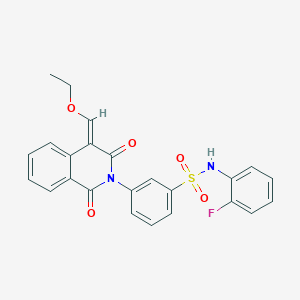 3-[(4E)-4-(ethoxymethylidene)-1,3-dioxoisoquinolin-2-yl]-N-(2-fluorophenyl)benzenesulfonamide