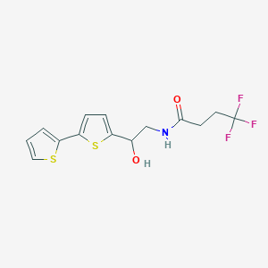 molecular formula C14H14F3NO2S2 B2769296 N-(2-{[2,2'-bithiophene]-5-yl}-2-hydroxyethyl)-4,4,4-trifluorobutanamide CAS No. 2320214-87-5