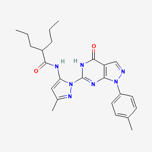 N-(3-methyl-1-(4-oxo-1-(p-tolyl)-4,5-dihydro-1H-pyrazolo[3,4-d]pyrimidin-6-yl)-1H-pyrazol-5-yl)-2-propylpentanamide