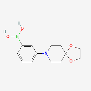 molecular formula C13H18BNO4 B2769302 (3-{1,4-Dioxa-8-azaspiro[4.5]decan-8-yl}phenyl)boronic acid CAS No. 2377605-82-6