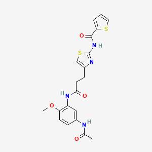 N-(4-(3-((5-acetamido-2-methoxyphenyl)amino)-3-oxopropyl)thiazol-2-yl)thiophene-2-carboxamide