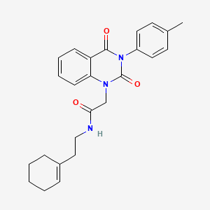 N-(2-(cyclohex-1-en-1-yl)ethyl)-2-(2,4-dioxo-3-(p-tolyl)-3,4-dihydroquinazolin-1(2H)-yl)acetamide