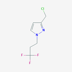 molecular formula C7H8ClF3N2 B2769318 3-(Chloromethyl)-1-(3,3,3-trifluoropropyl)pyrazole CAS No. 2243515-87-7