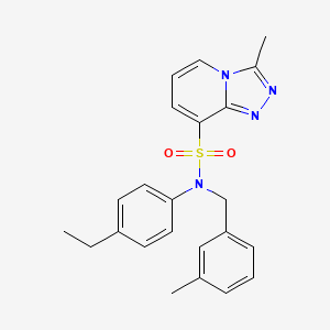molecular formula C23H24N4O2S B2769328 N-(4-ethylphenyl)-3-methyl-N-[(3-methylphenyl)methyl]-[1,2,4]triazolo[4,3-a]pyridine-8-sulfonamide CAS No. 1251586-94-3