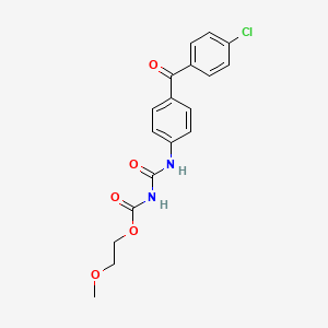 molecular formula C18H17ClN2O5 B2769334 2-甲氧基乙基-N-[[4-(4-氯苯甲酰)苯基]氨甲酰]氨基甲酸酯 CAS No. 351068-74-1