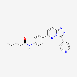 molecular formula C21H20N6O B2769345 N-(4-(3-(pyridin-4-yl)-[1,2,4]triazolo[4,3-b]pyridazin-6-yl)phenyl)pentanamide CAS No. 894064-11-0