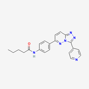 molecular formula C21H20N6O B2769345 N-[4-(3-pyridin-4-yl-[1,2,4]triazolo[4,3-b]pyridazin-6-yl)phenyl]pentanamide CAS No. 894064-11-0