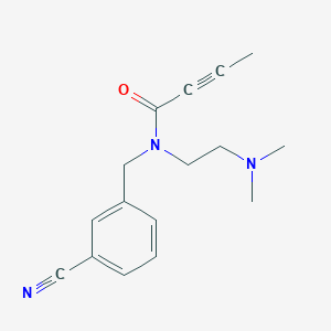 molecular formula C16H19N3O B2769346 N-[(3-Cyanophenyl)methyl]-N-[2-(dimethylamino)ethyl]but-2-ynamide CAS No. 2411284-62-1