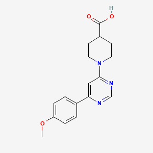 molecular formula C17H19N3O3 B2769349 1-(6-(4-Methoxyphenyl)pyrimidin-4-yl)piperidine-4-carboxylic acid CAS No. 1281275-52-2