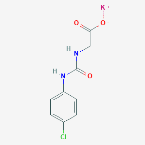 molecular formula C9H8ClKN2O3 B2769356 Potassium;2-[(4-chlorophenyl)carbamoylamino]acetate CAS No. 2377035-97-5