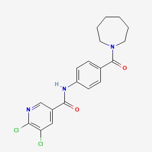 molecular formula C19H19Cl2N3O2 B2769367 N-[4-(azepane-1-carbonyl)phenyl]-5,6-dichloropyridine-3-carboxamide CAS No. 1423611-32-8