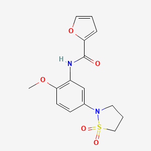 molecular formula C15H16N2O5S B2769369 N-(5-(1,1-dioxidoisothiazolidin-2-yl)-2-methoxyphenyl)furan-2-carboxamide CAS No. 941994-52-1
