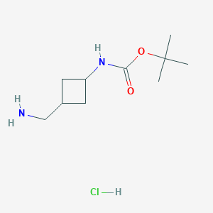 molecular formula C10H21ClN2O2 B2769374 tert-butyl N-[3-(aminomethyl)cyclobutyl]carbamate hydrochloride CAS No. 2094411-58-0