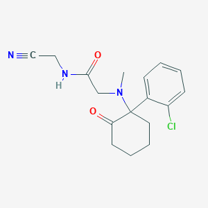 molecular formula C17H20ClN3O2 B2769375 2-{[1-(2-chlorophenyl)-2-oxocyclohexyl](methyl)amino}-N-(cyanomethyl)acetamide CAS No. 1356655-16-7