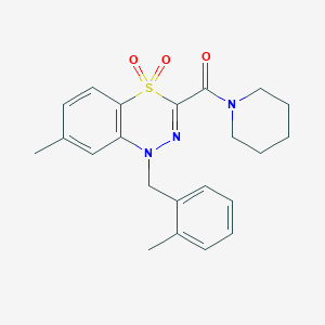 7-methyl-1-(2-methylbenzyl)-3-(piperidinocarbonyl)-4lambda~6~,1,2-benzothiadiazine-4,4(1H)-dione